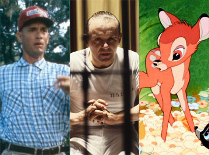 Forrest Gump, Bambi, Silence of the Lambs Forrest Gump, Bambi, Silence of the Lambs